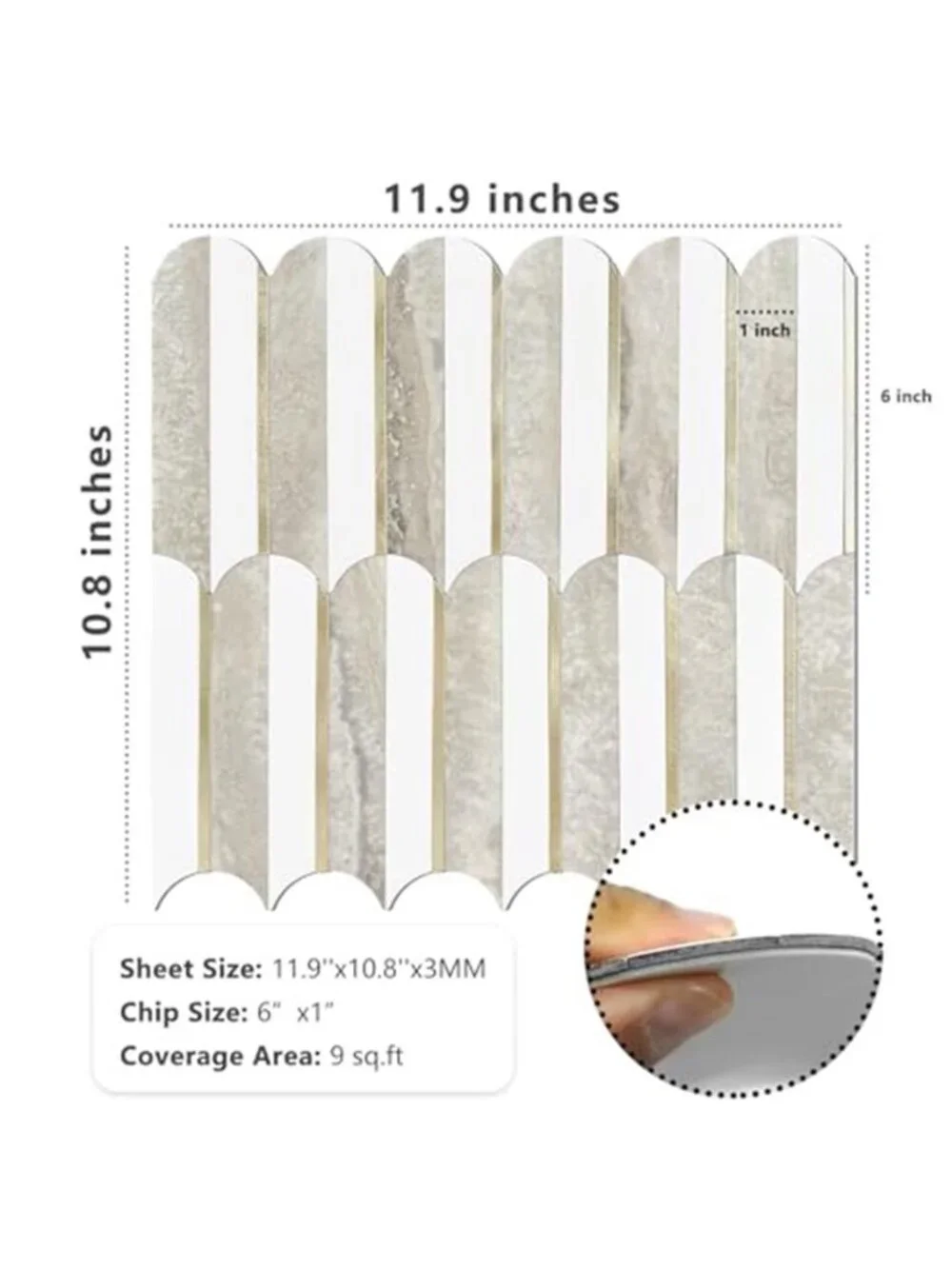 Peel And Stick Backsplash Tile PVC Mosaic Wall Tile Kitchen Bathroom Decor